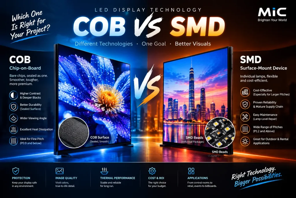 COB vs SMD LED display
